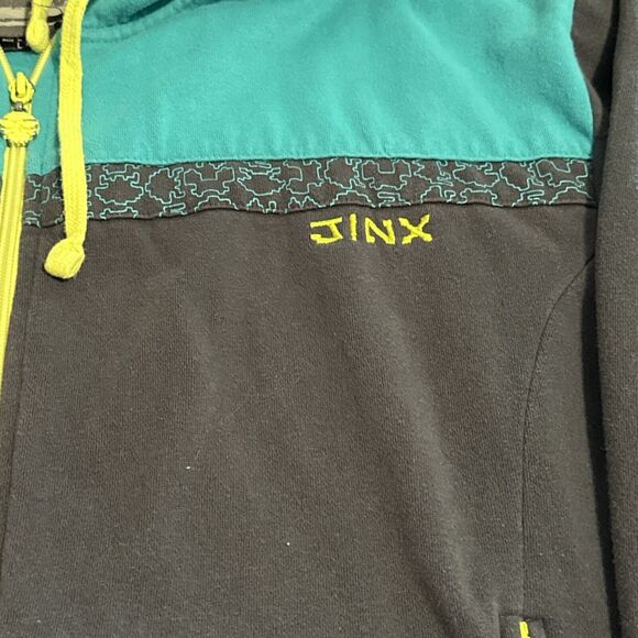 Jinx‎ Sweatshirt Mens Large Blue Cotton Blend Hooded Full Zip - Picture 8 of 15